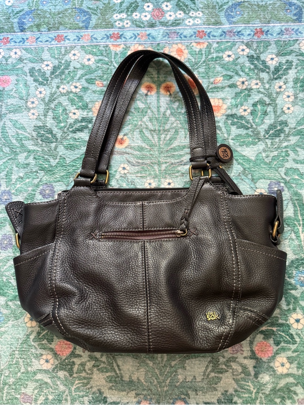 Sak Black Pebbled Leather Shoulder Bag